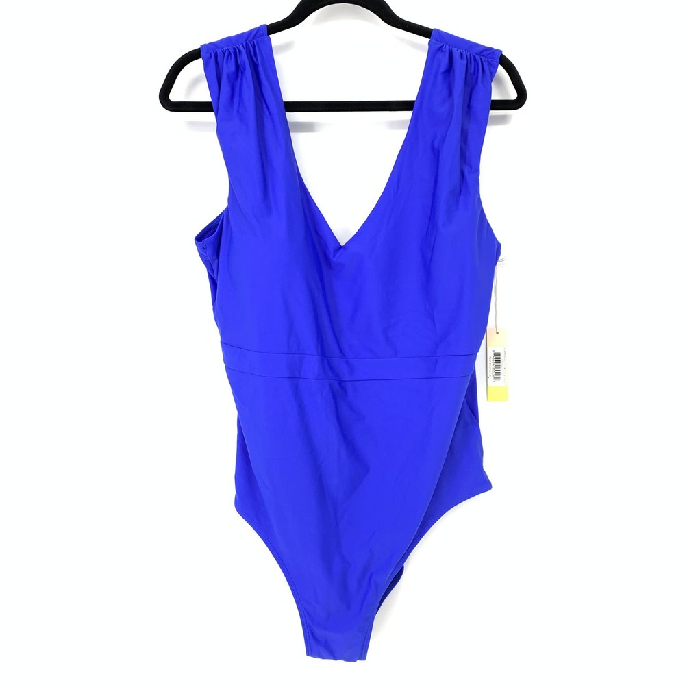 Summersalt Women's Size 20 Ruched Backflip One Piece Bathing Suit Blue